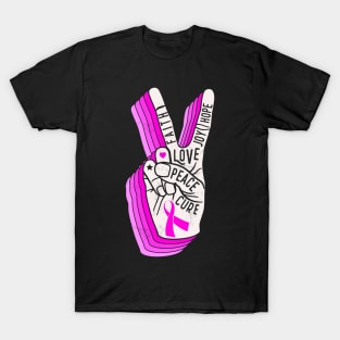 Faith Hope Love Peace Breast Cancer Awareness Gift T-Shirt